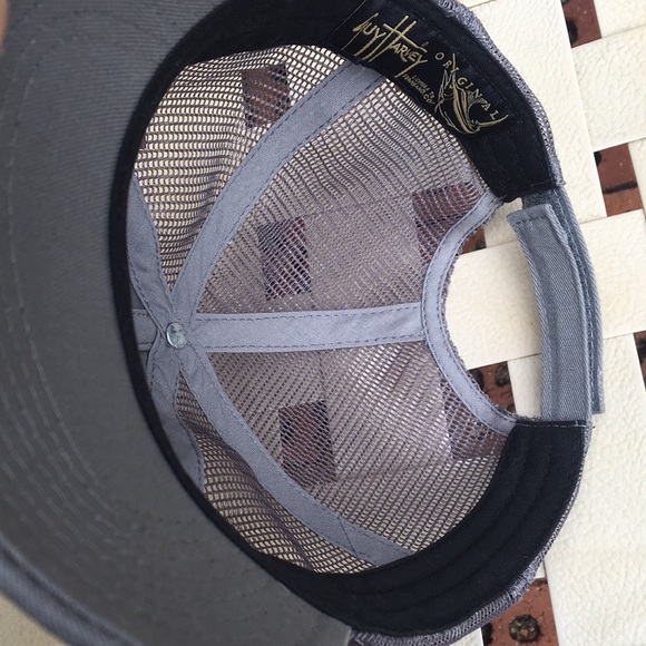 Guy Harvey saltwater Fishing Hat 6 panel mesh back adjustable back strap cap - Picture 8 of 15